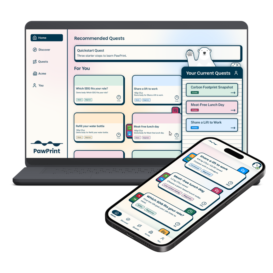 The PawPrint app on a laptop and a phone